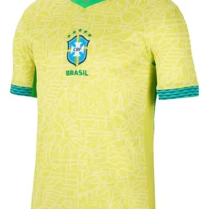 Camisa principal da seleção brasileira de 2024, item de primeira linha com tecnologia Dry-Fit, tecido de desempenho que afasta o suor da pele para ajudá-lo a se manter seco e confortável, feita 100% em poliéster.